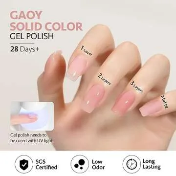 GAOY Sheer Pink Nude Gel Nail Polish, 16ml Jelly Neutral Peach Translucent Color 1355 UV Light Cure Gel Polish for Nail Art DIY Manicure and Pedicure at Home