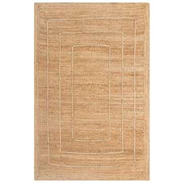 Abani Rugs All-Natural Jute Fiber Textured Rectangle Area Rug - Coastal Boho Premium 7'9" x 10'2" (8x10) Living Room Woven Rug