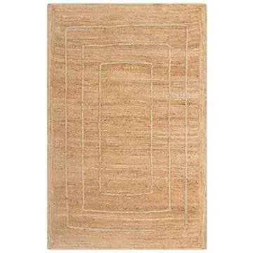Abani Rugs All-Natural Jute Fiber Textured Rectangle Area Rug - Coastal Boho Premium 7'9" x 10'2" (8x10) Living Room Woven Rug