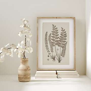 Wall Art Prints Botanical Fern Collection | Vintage Plant Decor for Home Accent | Antique Minimalist...