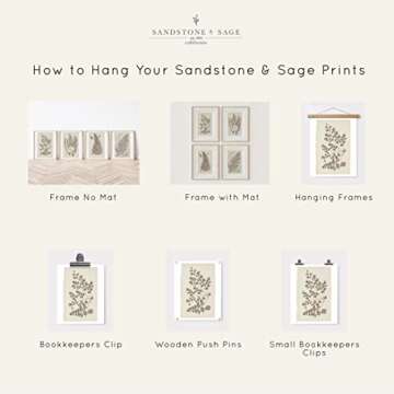 Wall Art Prints Botanical Fern Collection | Vintage Plant Decor for Home Accent | Antique Minimalist Wall Art for Bedroom, Bathroom & Living Room Decor | Set of 4 UNFRAMED Pictures (11 x 14, French