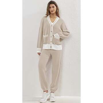 ETCYY Women's 2 Piece Cozy Cardigan and Pants Set