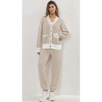 ETCYY Women's 2 Piece Cozy Cardigan and Pants Set