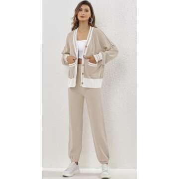 ETCYY Women's 2 Piece Cozy Cardigan and Pants Set
