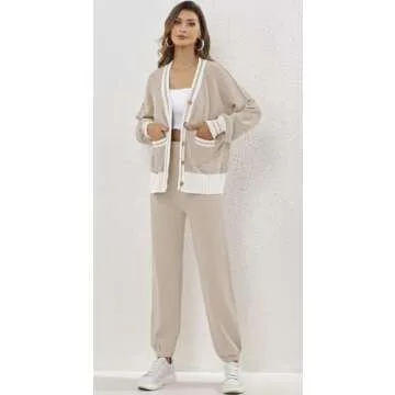 ETCYY Women's 2 Piece Cozy Cardigan and Pants Set