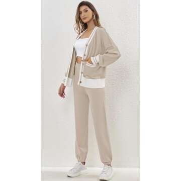 ETCYY Women's 2 Piece Cozy Cardigan and Pants Set