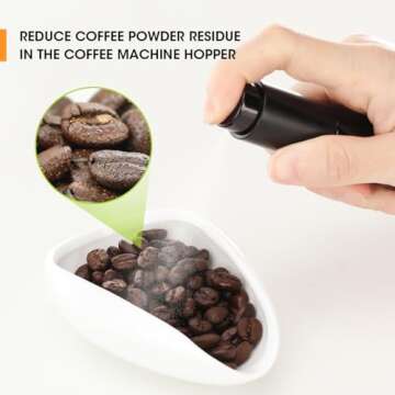 AIEVE Coffee Bean Dosing Cup and Spray Bottle Set, Espresso Accessories Coffee Accessories for Coffee Bar (White)
