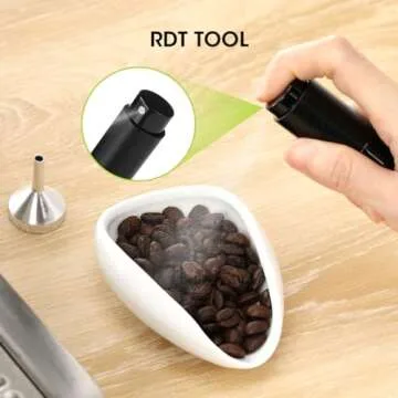 AIEVE Coffee Bean Dosing Cup and Spray Bottle Set, Espresso Accessories Coffee Accessories for Coffee Bar (White)