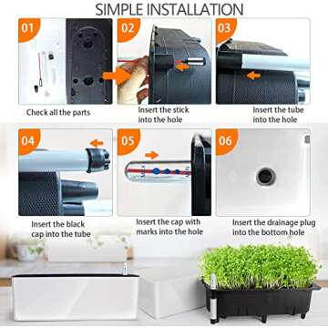 J&C Self Watering Planter for Indoor Plants