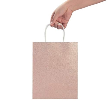 Rose Gold Glitter Gift Bags Set with Tissue Paper
