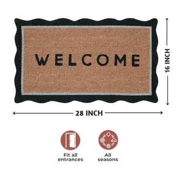 Folkulture Welcome Mats Outdoor, Eco Friendly Welcome Mats for Front Door Outdoor, 16 X 28 Inch Welc...