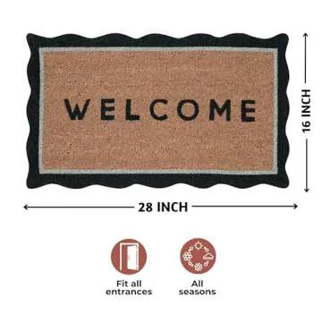 Folkulture Welcome Mats Outdoor, Eco Friendly Welcome Mats for Front Door Outdoor, 16 X 28 Inch Welc...