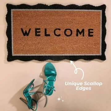 Folkulture Welcome Mats Outdoor, Eco Friendly Welcome Mats for Front Door Outdoor, 16 X 28 Inch Welcome Matt or Doormat for Home Entrance, Durable & Anti Slip Coir Door Mats or Welcome Rug (Welcome)