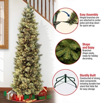Lifelike 7.5 ft Pre-Lit Carolina Pine Christmas Tree