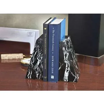 Modern Wedge Marble Bookends - Elegant & Unique Design