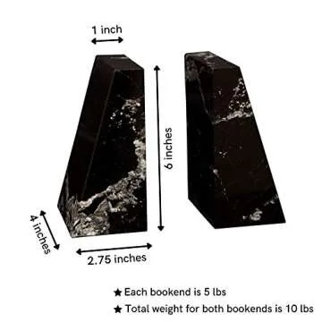 Modern Wedge Marble Bookends - Elegant & Unique Design