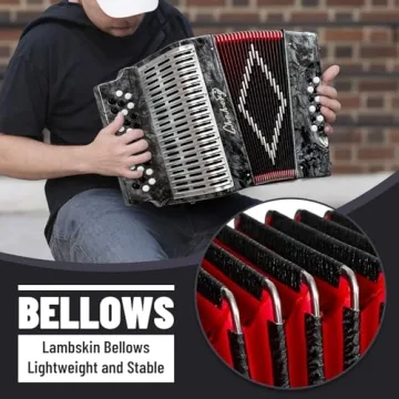 Diatonic Accordion 31 Key 12 Bass G/C/F Tone with Accessories