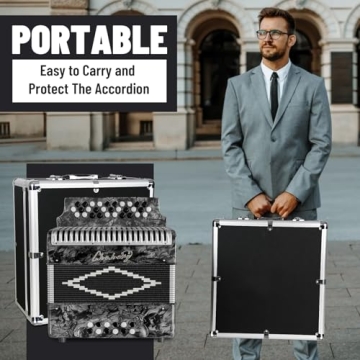 Diatonic Accordion 31 Key 12 Bass G/C/F Tone with Accessories