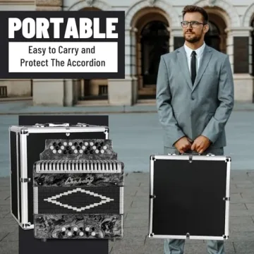 Diatonic Accordion 31 Key 12 Bass G/C/F Tone with Accessories