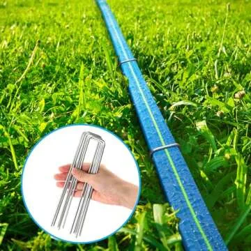 Winisok Sprinkler Hose 100FT, Heavy Duty Watering Hoses, Efficient Irrigation Tubing for Garden Lawn Sprinklers System with 40 Pack Staples