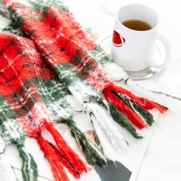 Quinnsus Red Plaid Christmas Throw Blanket Faux Cashmere