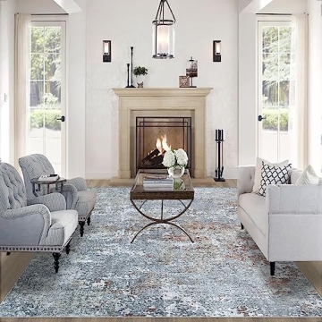 Luxurious 8x10 Area Rug: Machine Washable Non-Slip Velvet for Every Room