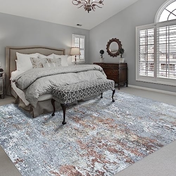 Stylish 8x10 Machine Washable Area Rug - Non-Slip & Soft