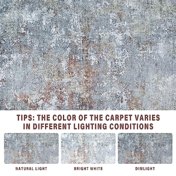 Stylish 8x10 Machine Washable Area Rug - Non-Slip & Soft