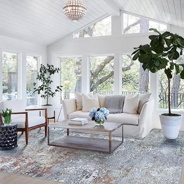 Stylish 8x10 Machine Washable Area Rug - Non-Slip & Soft