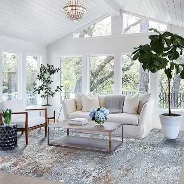 Stylish 8x10 Machine Washable Area Rug - Non-Slip & Soft