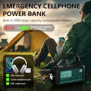 Emergency NOAA Weather Radio with Solar, Flashlight, and Charger