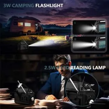 Emergency NOAA Weather Radio with Solar, Flashlight, and Charger