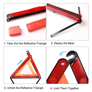 XOOL Safety Triangle Warning Kit for Road Emergencies