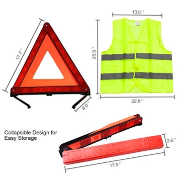 XOOL Safety Triangle Warning Kit for Road Emergencies