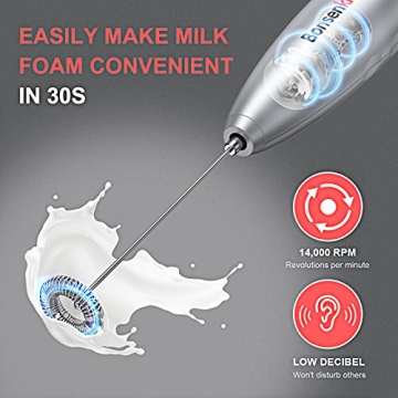 Bonsenkitchen Electric Milk Frother - Perfect for Coffee Lovers