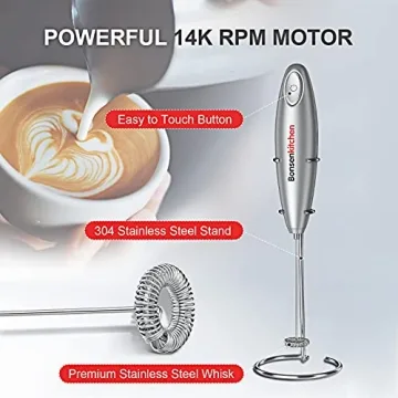 Bonsenkitchen Electric Milk Frother - Perfect for Coffee Lovers