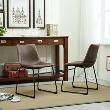 Stylish Roundhill Furniture PU Leather Dining Chairs Set