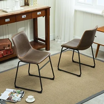 Stylish Roundhill Furniture PU Leather Dining Chairs Set