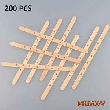 MILIVIXAY 100pcs Wooden Wick Holders for Candle Making