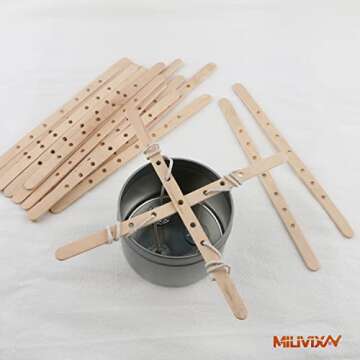 MILIVIXAY 100pcs Wooden Wick Holders for Candle Making