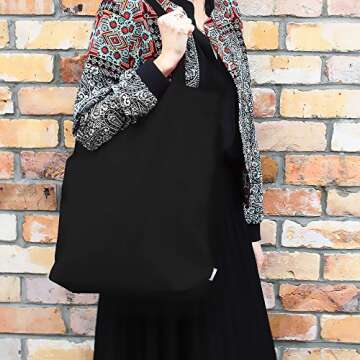 Augbunny 100% Cotton Canvas Shopping Tote Bag Grocery Bag 4-pack