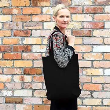 Augbunny 100% Cotton Canvas Shopping Tote Bag Grocery Bag 4-pack