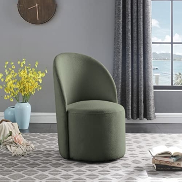 Modern Green Boucle Fabric Accent or Dining Chair