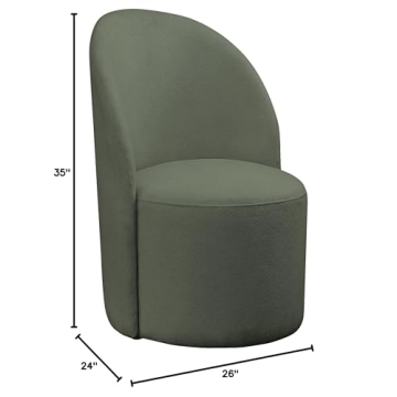 Modern Green Boucle Fabric Accent or Dining Chair