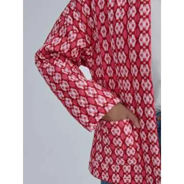 AUTOMET Women's Quilted Floral Jacket for Fall Winter