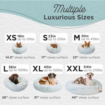 Best Friends by Sheri The Original Calming Donut Dog and Cat Bed in Shag Fur, Frost Gray, Extra Large, 45x45