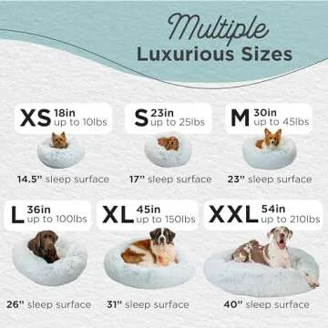 Best Friends by Sheri The Original Calming Donut Dog and Cat Bed in Shag Fur, Frost Gray, Extra Large, 45x45