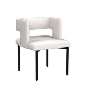 Contemporary Upholstered Dining Chairs, Set of 2, Cream Velvet