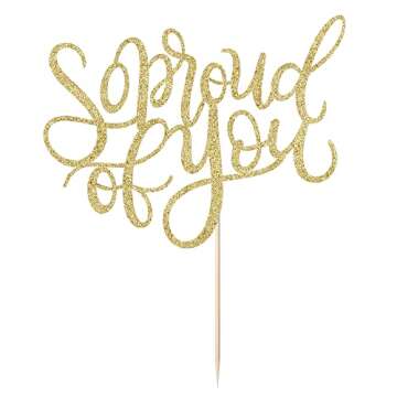 Qertesl So Proud of You Cake Topper,2025 Graduation Cake Topper,Congrats Grad Party Decorations,2025...