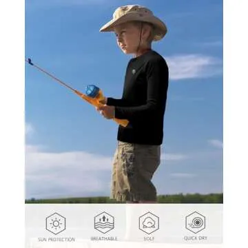 Boys UPF 50+ Swim Shirt for Beach Surf Sun Protection